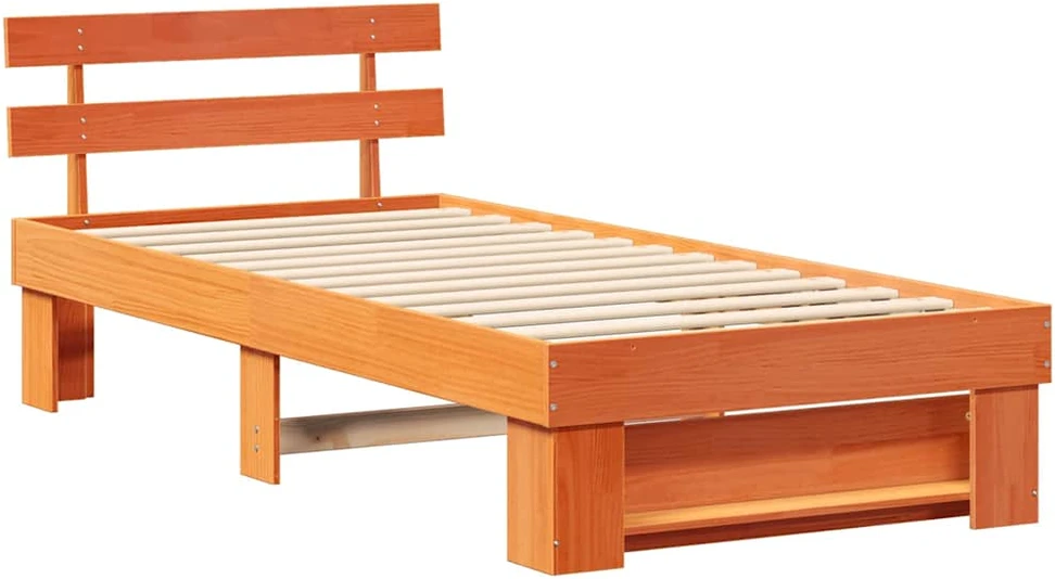 Lova Lovos rėmas Vaško ruda 90 x 200 cm Kietos pušies mediena