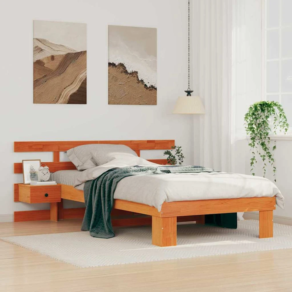 Lova Lovos rėmas Vaško ruda 90 x 200 cm Kietos pušies mediena
