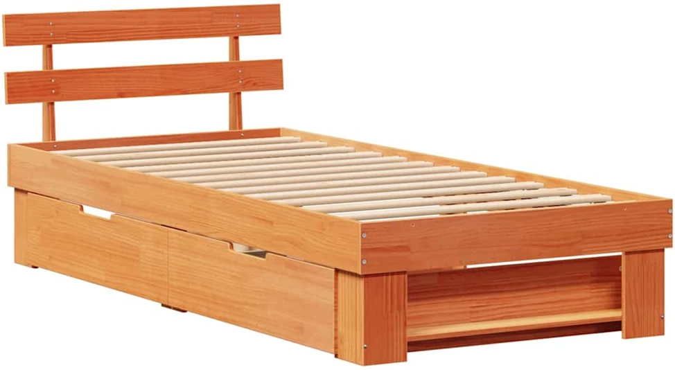 Lova Lovos rėmas Vaško ruda 90 x 200 cm Kietos pušies mediena