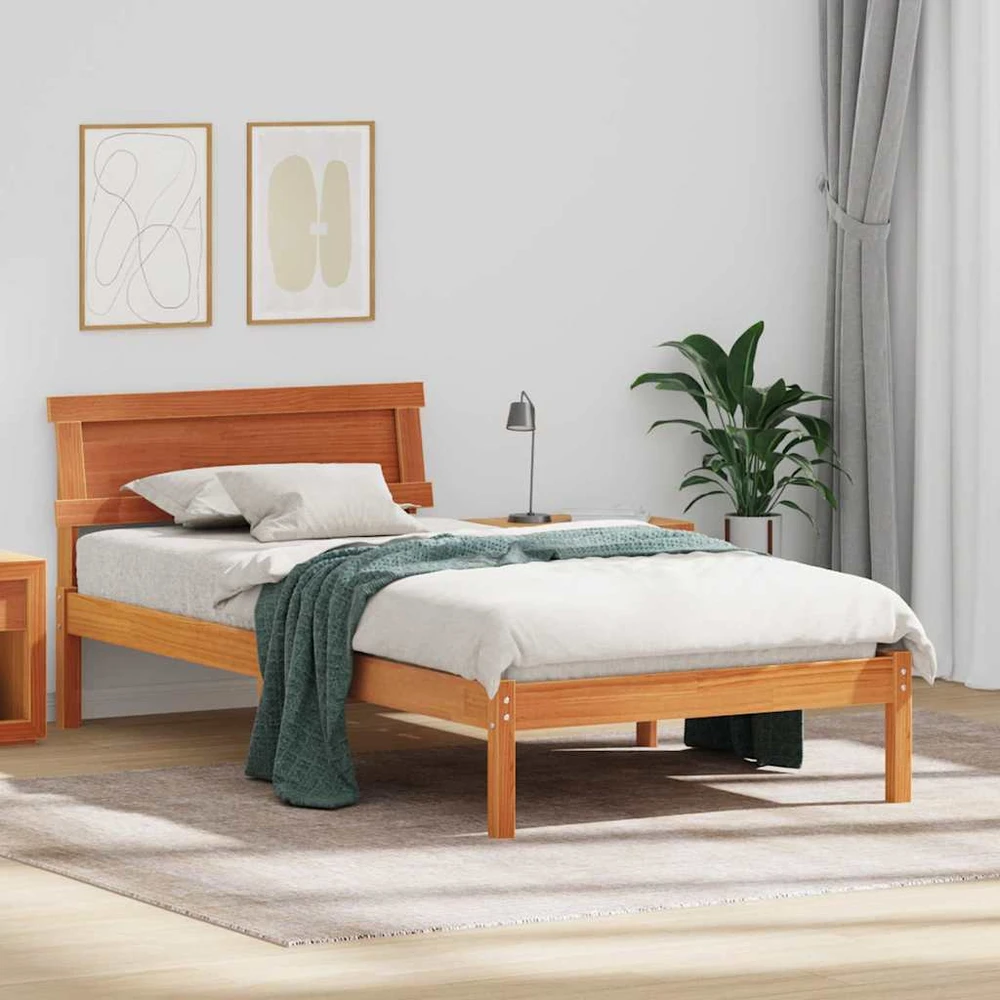 Lova Lovos rėmas Vaško ruda 90 x 200 cm Kietos pušies mediena