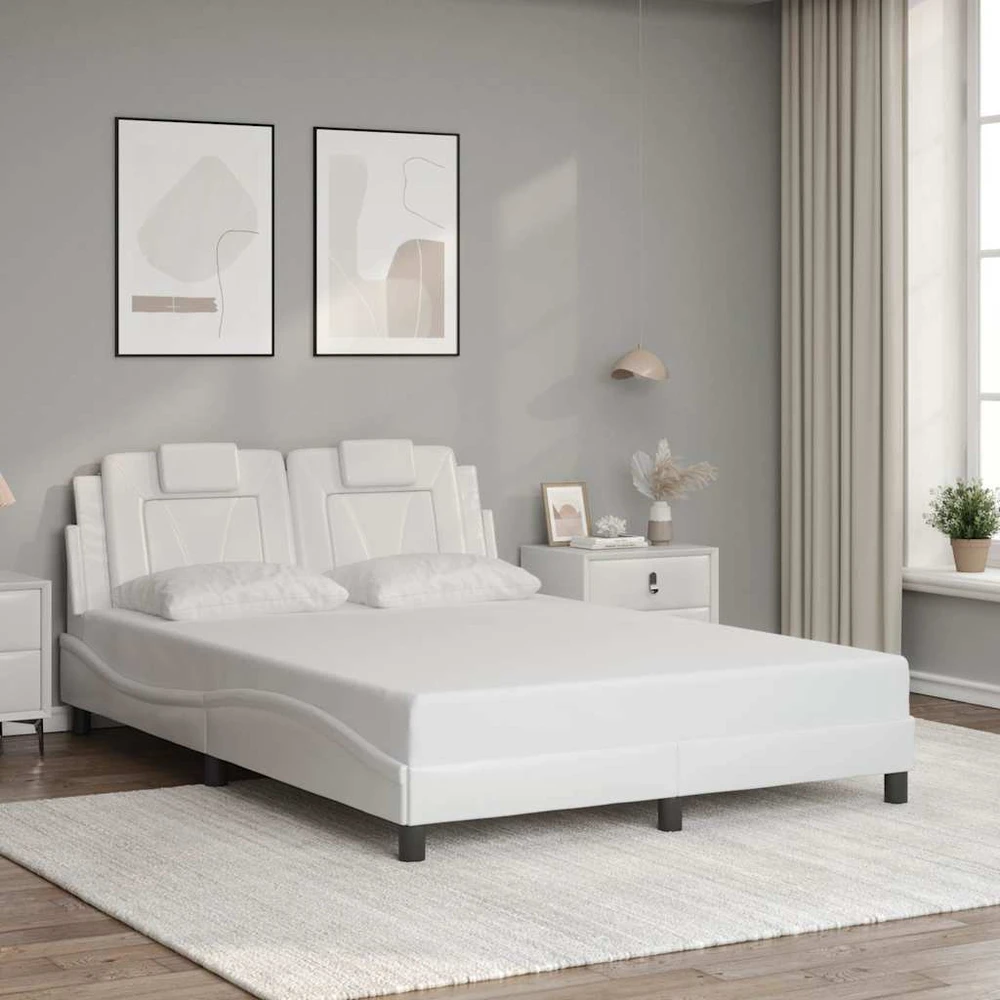 Lovos rėmas, Viana, be čiužinio, baltos, 140x200cm, dirbtinė oda