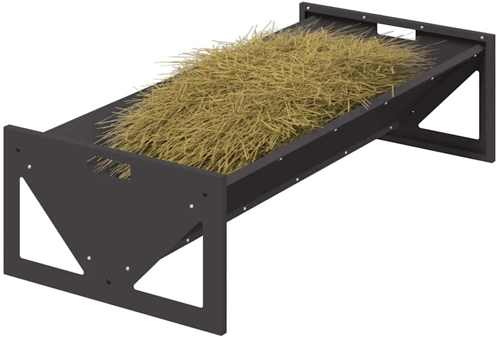 Gyvulių pašarų lova Juoda 108 x 50 x 28 cm 10 kg