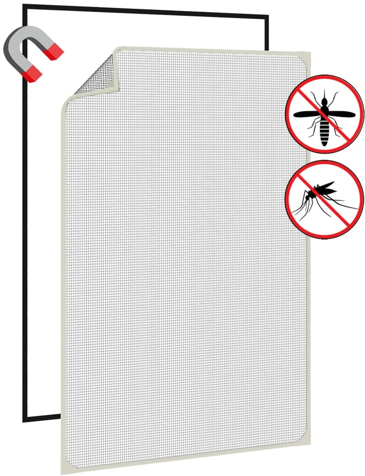 Magnetinis tinklelis nuo vabzdžių langams, baltas, 80x120cm