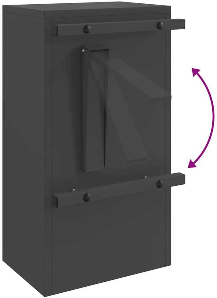 mailbox su saugykla su durimis Juoda 30 x 20 x 55 cm Plienas