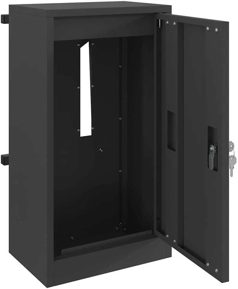 mailbox su saugykla su durimis Juoda 30 x 20 x 55 cm Plienas