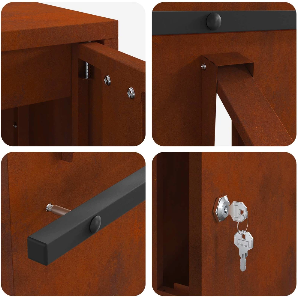 mailbox su saugykla su durimis Rūdijanti 30 x 20 x 55 cm
