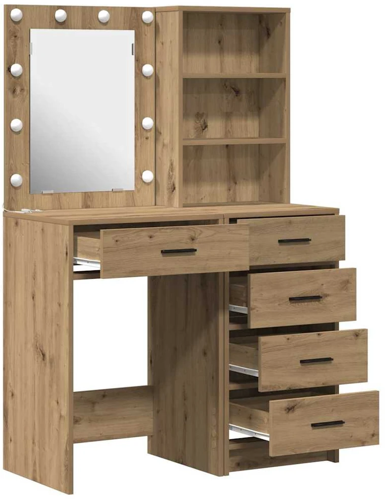 Makiažo stalas 2 vnt. Ruda 50 x 41 x 135 cm Apdirbta mediena