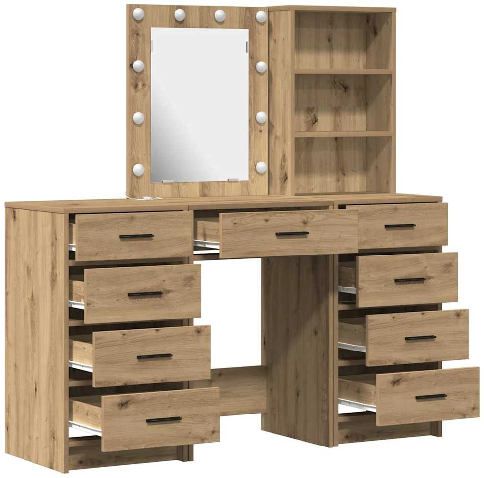 Makiažo stalas 3 vnt. Ruda 40 x 41 x 135 cm Apdirbta mediena