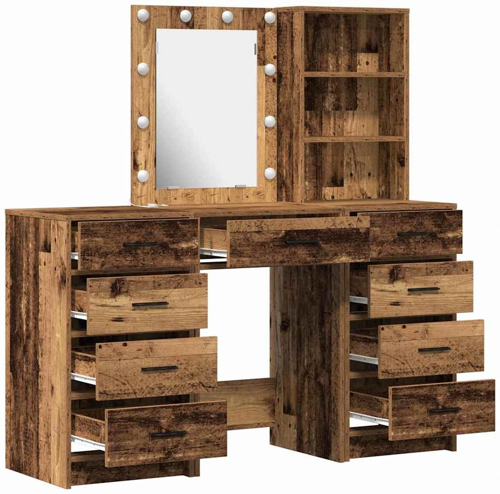 Makiažo stalas 3 vnt. Ruda 40 x 41 x 135 cm Apdirbta mediena