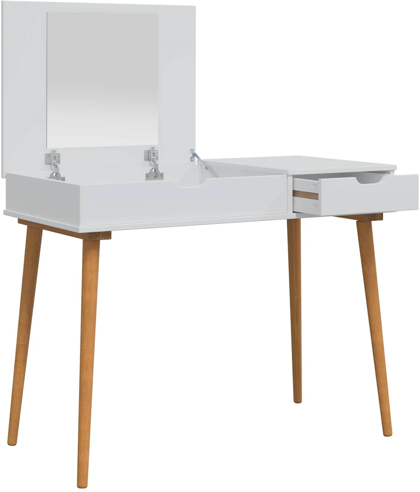 vidaxl Makiažo stalas FAUSKE Balta 100 x 50 x 78 cm