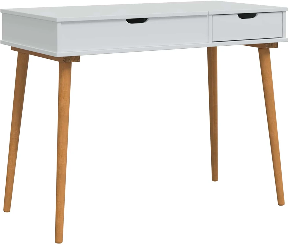 vidaxl Makiažo stalas FAUSKE Balta 100 x 50 x 78 cm