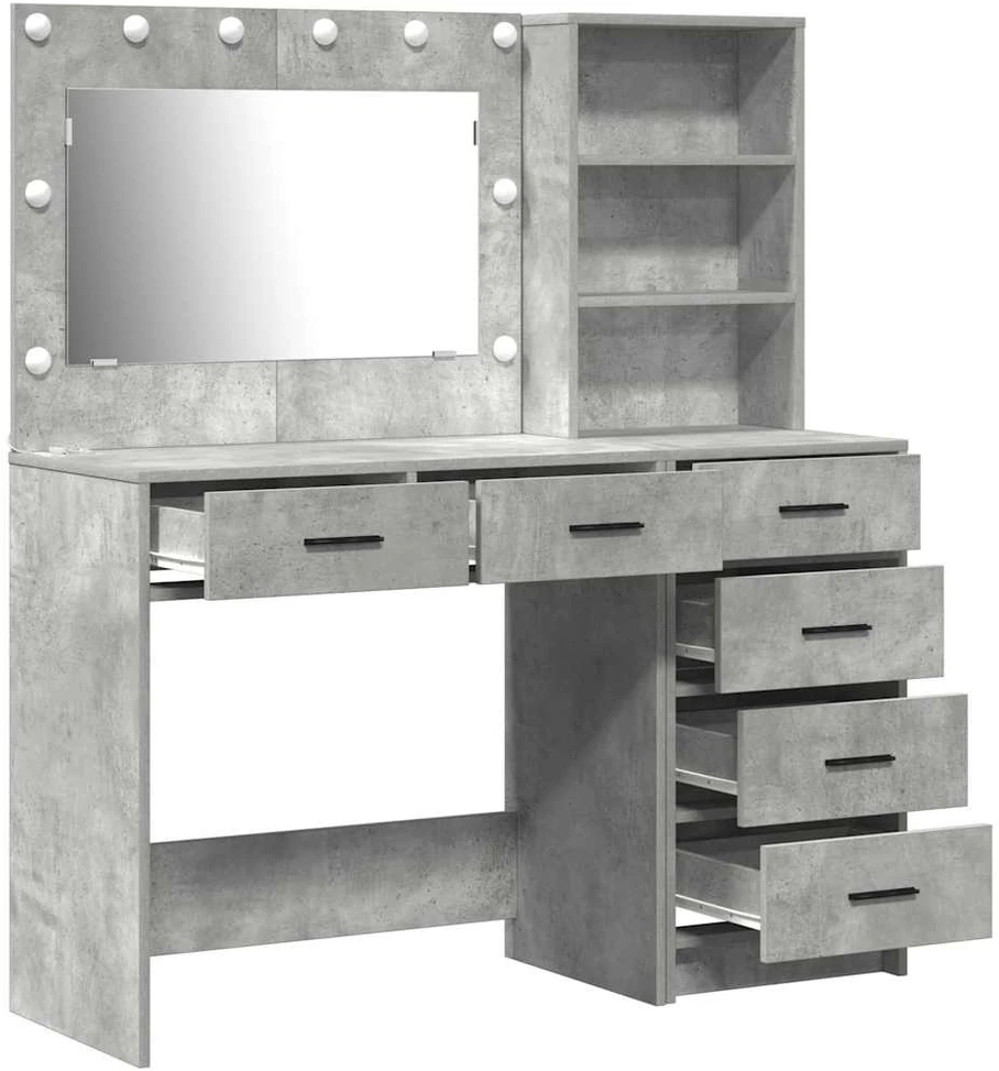 Makiažo stalas 2 vnt. Pilka 78.5 x 41 x 135 cm Apdirbta mediena