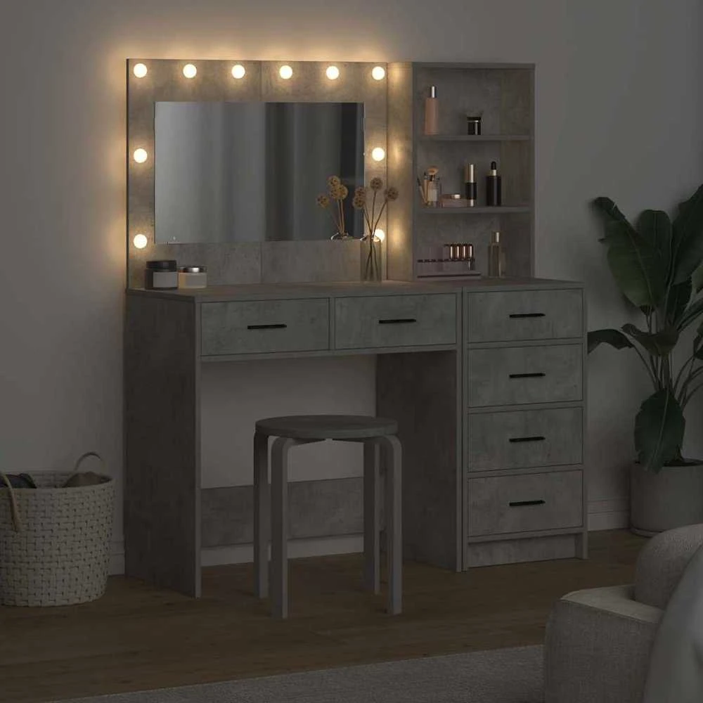 Makiažo stalas 2 vnt. Pilka 78.5 x 41 x 135 cm Apdirbta mediena