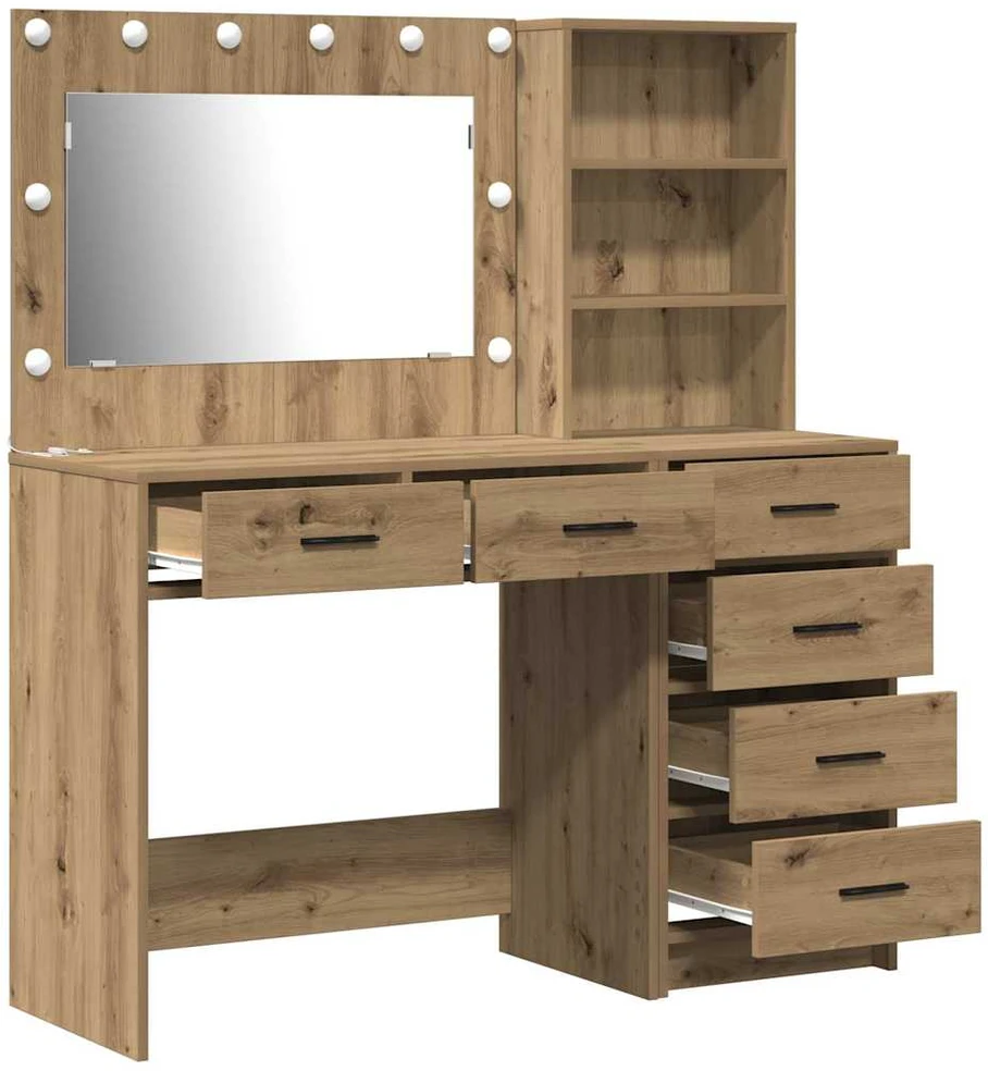 Makiažo stalas 2 vnt. Ruda 78.5 x 41 x 135 cm Apdirbta mediena