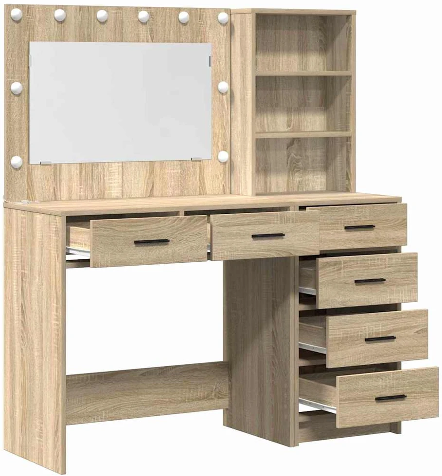 Makiažo stalas 2 vnt. Ruda 78.5 x 41 x 135 cm Apdirbta mediena