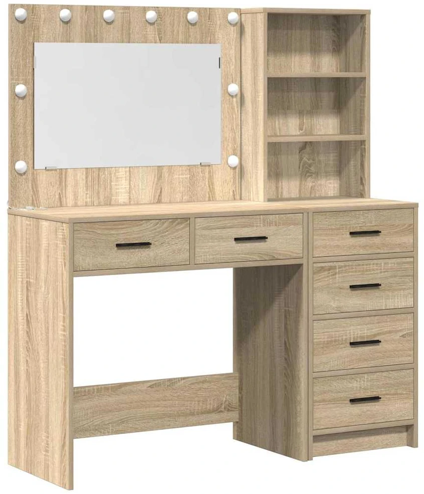 Makiažo stalas 2 vnt. Ruda 78.5 x 41 x 135 cm Apdirbta mediena