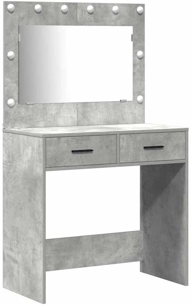 Makiažo stalas 2 vnt. Pilka 78,5 x 41 x 135 cm Apdirbta mediena
