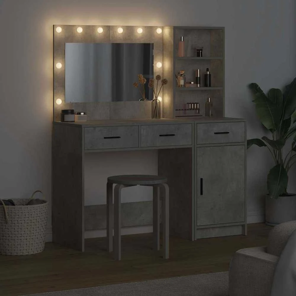 Makiažo stalas 2 vnt. Pilka 78,5 x 41 x 135 cm Apdirbta mediena