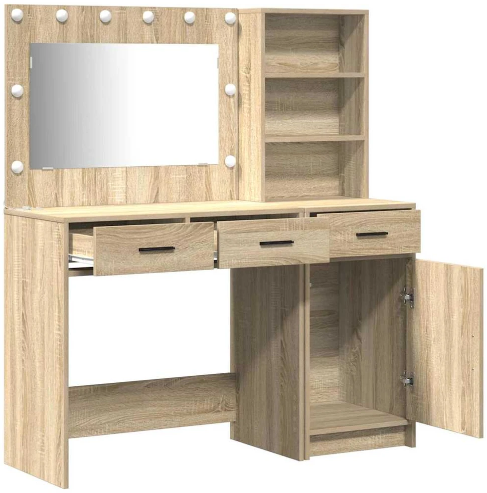 Makiažo stalas 2 vnt. Ruda 78,5 x 41 x 135 cm Apdirbta mediena