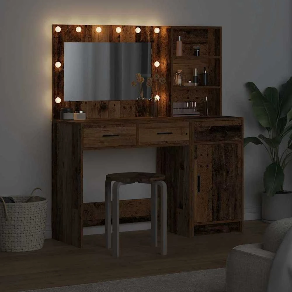 Makiažo stalas 2 vnt. Ruda 78,5 x 41 x 135 cm Apdirbta mediena