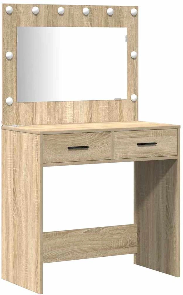 Makiažo stalas 2 vnt. Ruda 78,5 x 41 x 135 cm Apdirbta mediena
