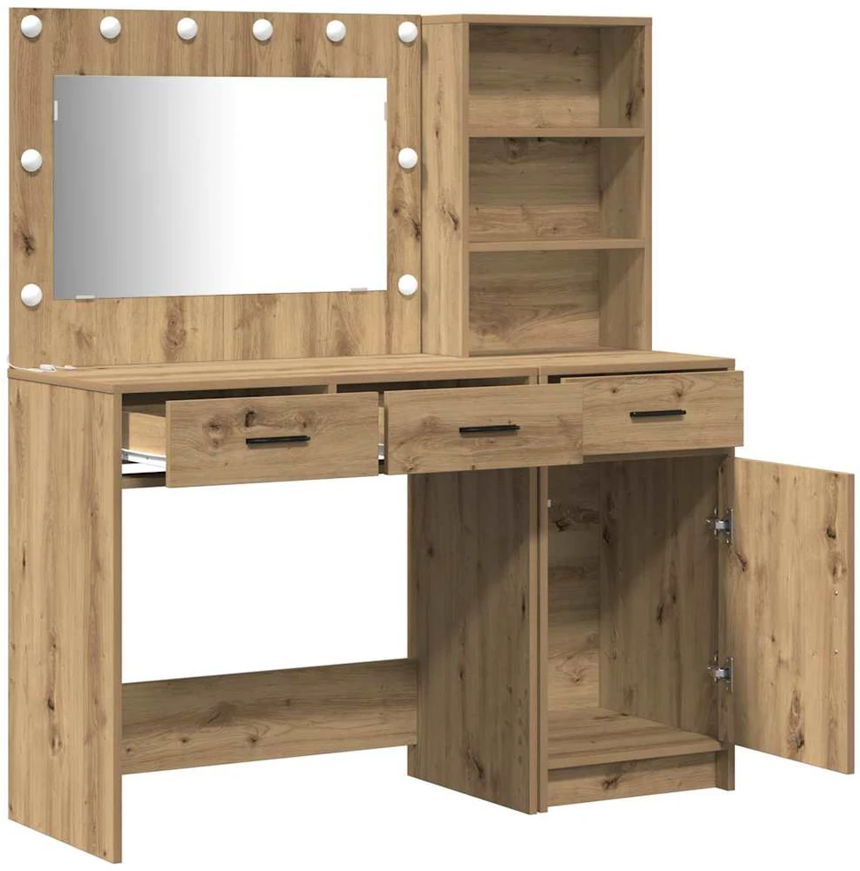 Makiažo stalas 2 vnt. Ruda 78,5 x 41 x 135 cm Apdirbta mediena