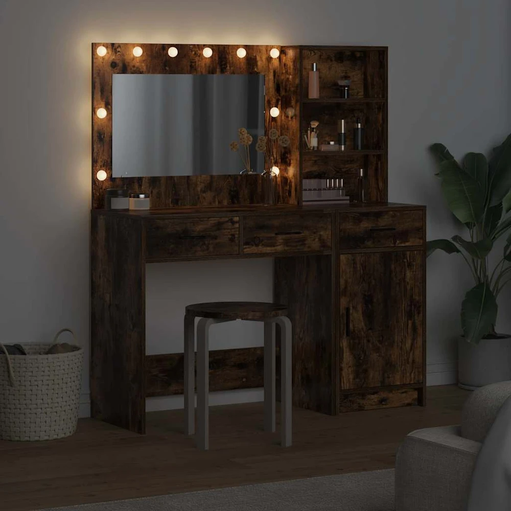 Makiažo stalas 2 vnt. Ruda 78,5 x 41 x 135 cm Apdirbta mediena