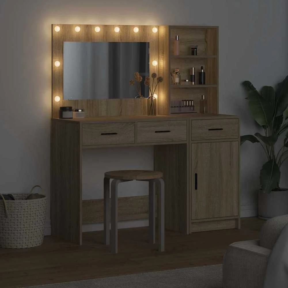 Makiažo stalas 2 vnt. Ruda 78,5 x 41 x 135 cm Apdirbta mediena