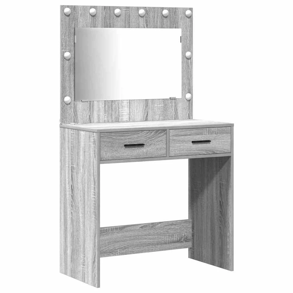 Makiažo stalas 3 vnt. Pilkas Sonoma 78,5 x 41 x 135 cm