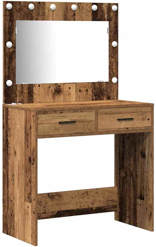 Makiažo stalas 3 vnt. Ruda 78,5 x 41 x 135 cm Apdirbta mediena