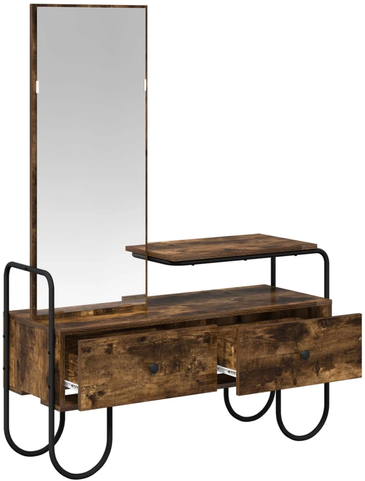 Makiažo stalas su stalčių Dūminio ąžuolo 100 x 36,5 x 136 cm
