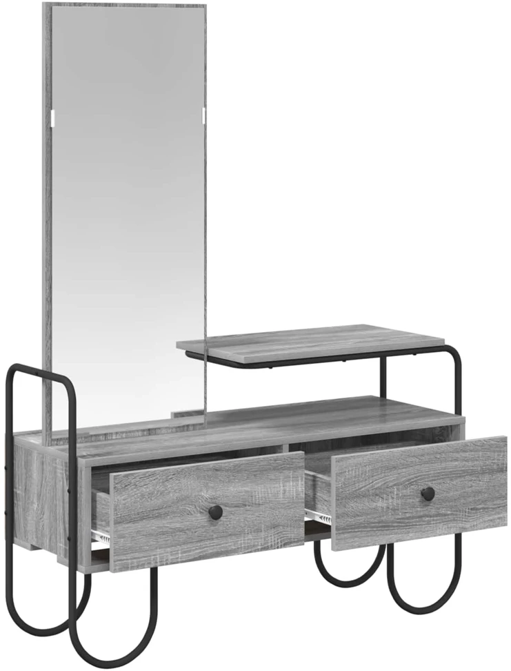 Makiažo stalas su stalčių Pilka Sonoma 100 x 36,5 x 136 cm