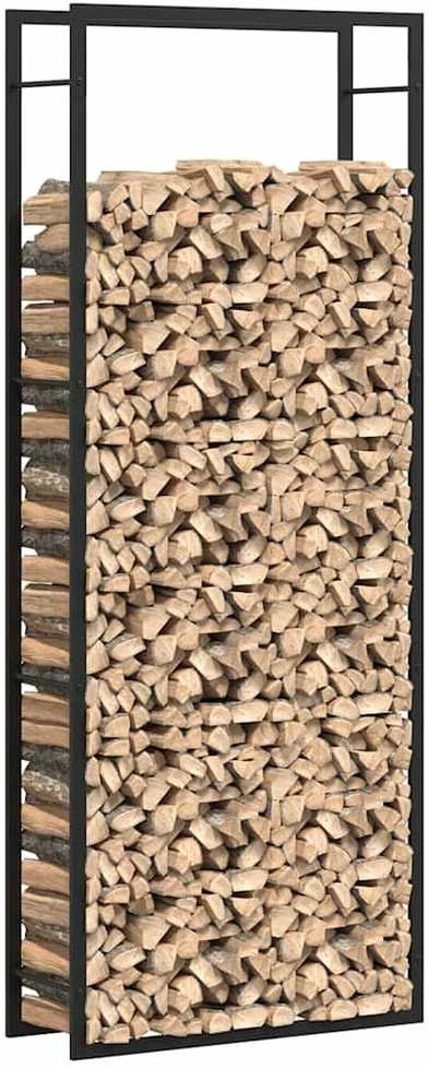 Stovas malkoms, matinės juodos spalvos, 80x28x222cm, plienas