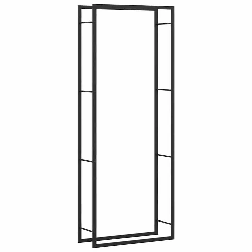 Stovas malkoms, matinės juodos spalvos, 80x28x222cm, plienas
