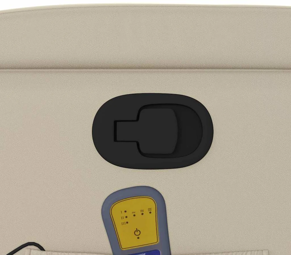 Fotelis Masažinis atlošiamas krėslas, kreminės spalvos dirbtinė oda