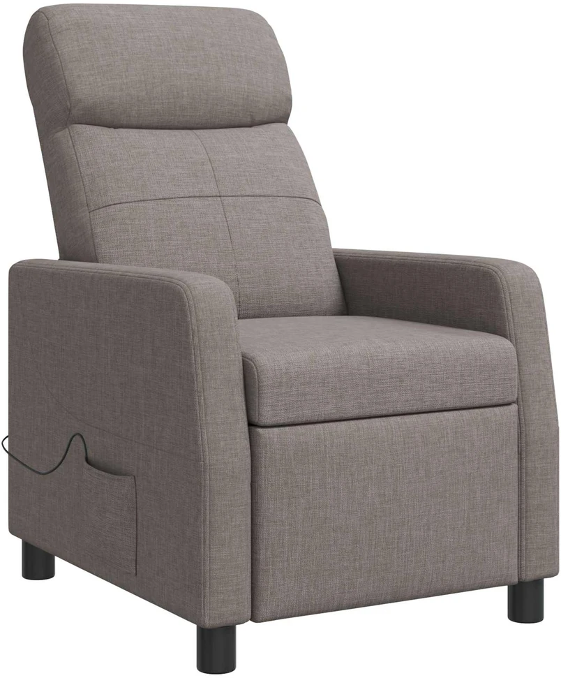 Fotelis Masažinis atlošiamasis krėslas Taupe Audinys