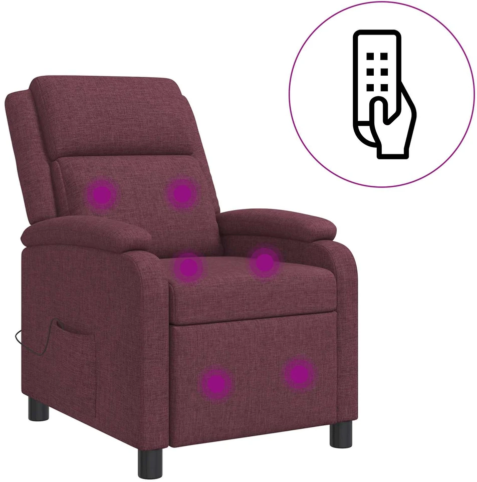 Fotelis Masažinis atlošiamasis krėslas Violetinė Audinys