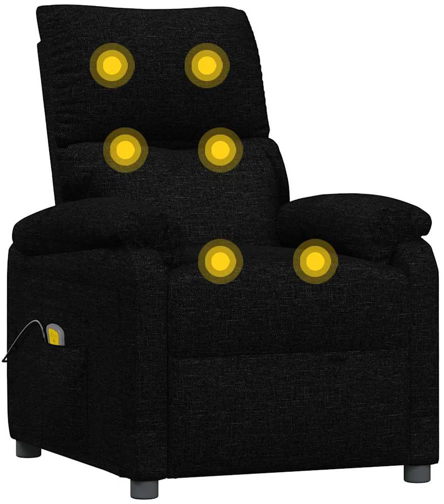 Masažinis krėslas, juodos spalvos, audinys