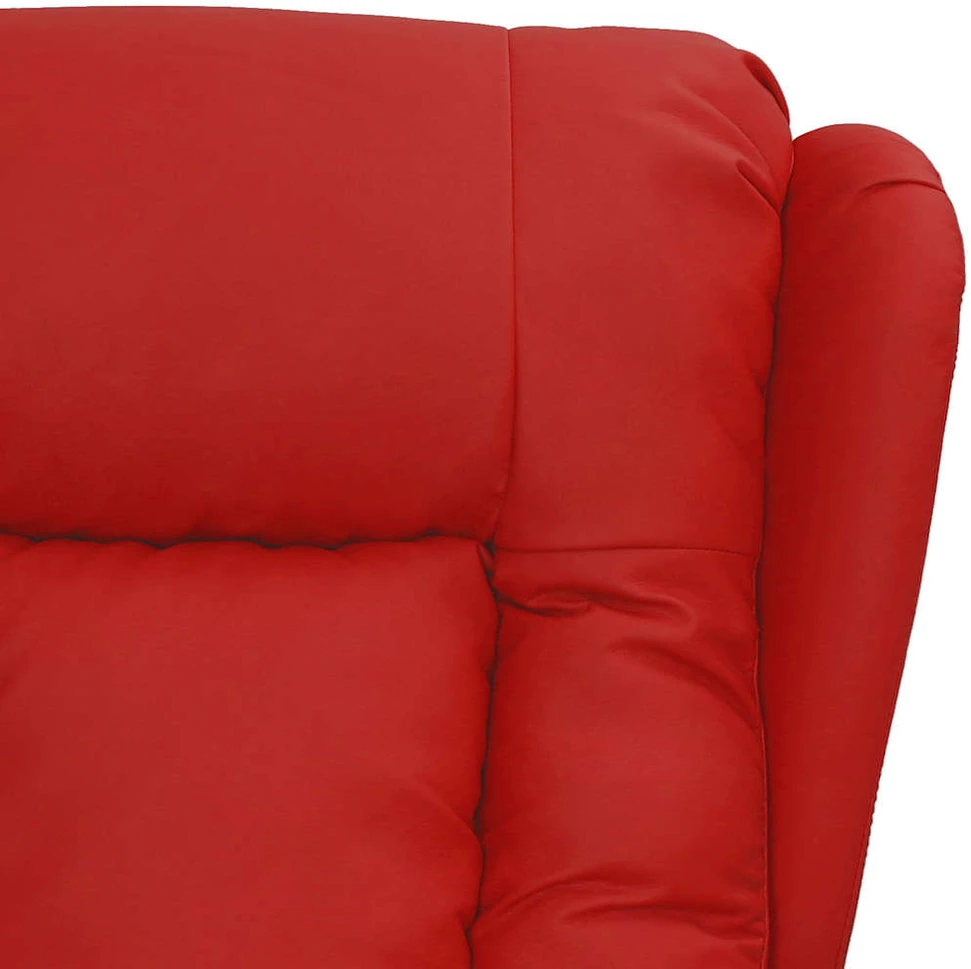 Masažinis krėslas, raudonojo vyno spalvos, dirbtinė oda