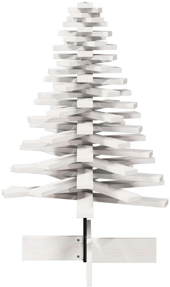 Medinė Kalėdų eglutė, balta, 100cm, pušies medienos masyvas