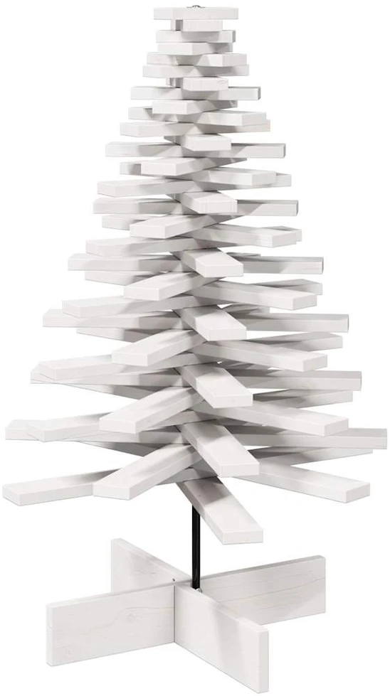 Medinė Kalėdų eglutė, balta, 100cm, pušies medienos masyvas