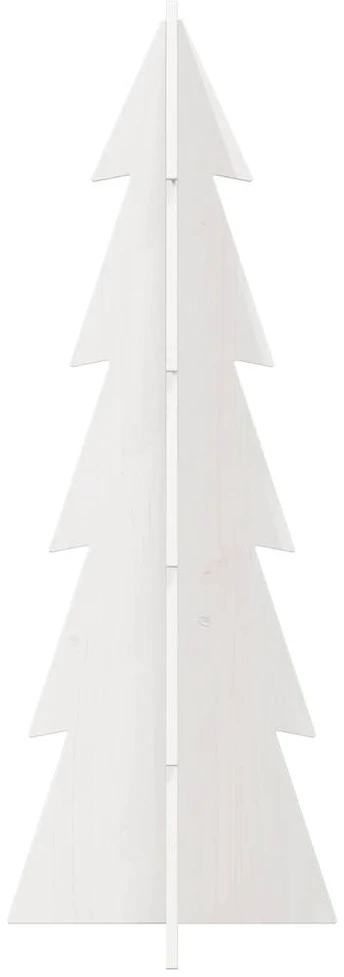 Medinė Kalėdų eglutė, balta, 112cm, pušies medienos masyvas
