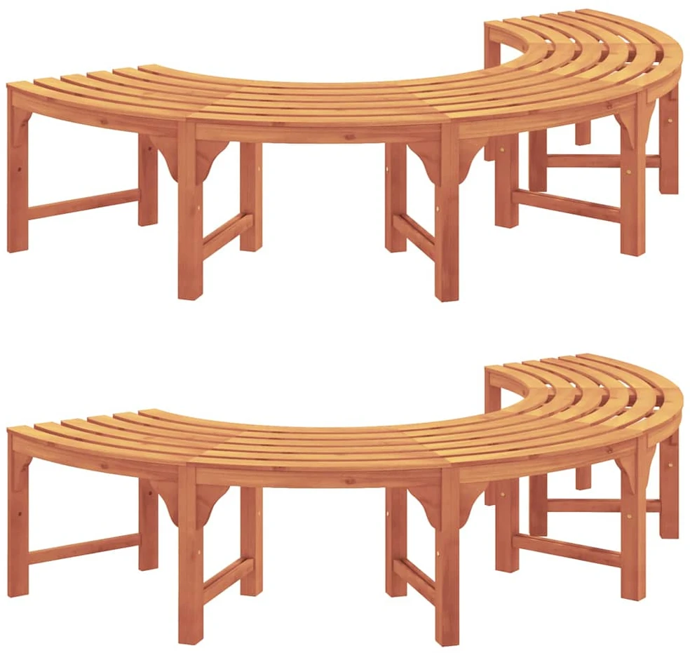 Medžio suolelis 8 -Seater 2 vnt. 160 x 80 x 45cm Natūrali