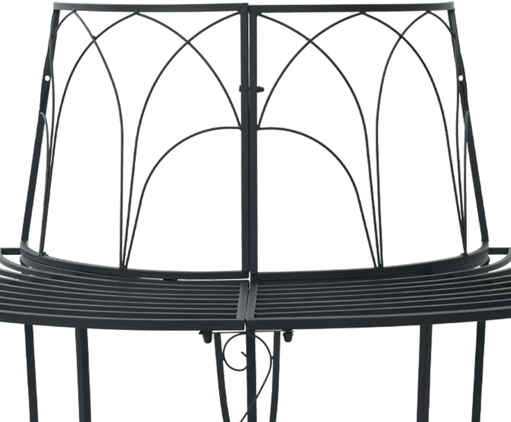 Medžio suolelis 4-Vietų skaičius 160 x 80 x 89 cm Plienas Juoda