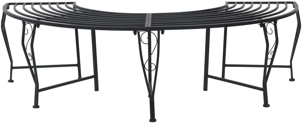 Medžio suolelis 4-Vietų skaičius 160 x 80 x 44 cm Plienas Juoda