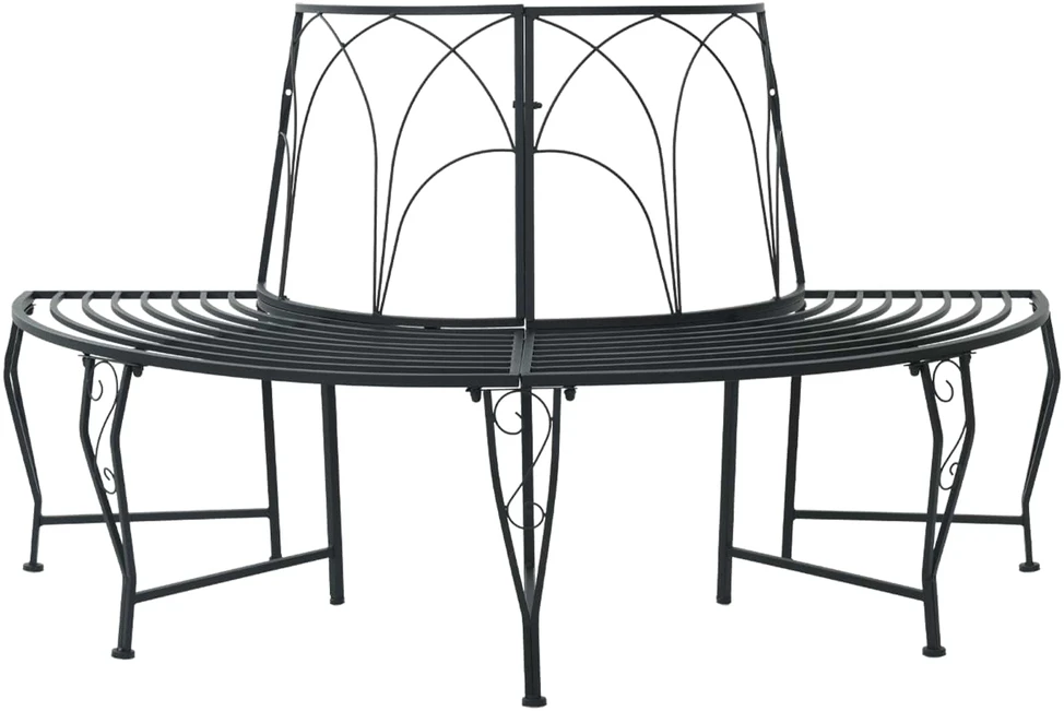 Medžio suolelis 4-Vietų skaičius 160 x 80 x 89 cm Plienas Juoda