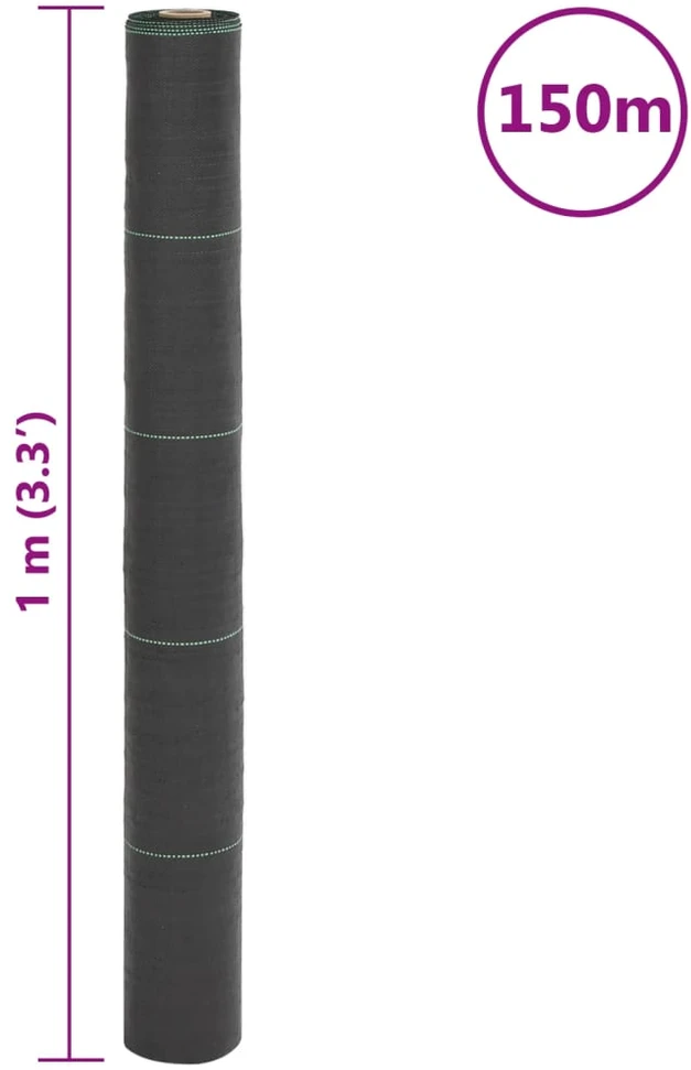 Membrana nuo piktžolių, juodos spalvos, 1x150m, PP