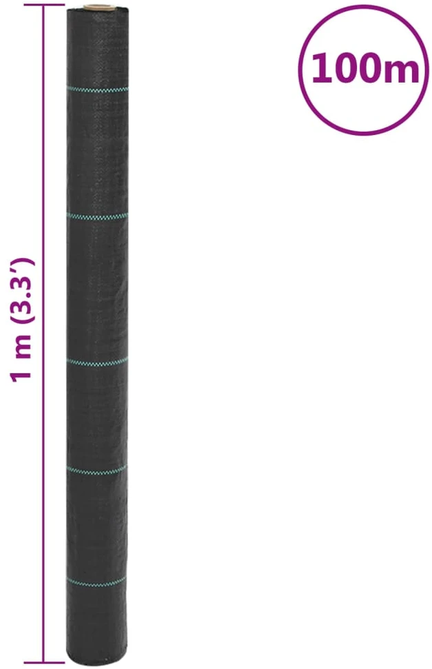 Membrana nuo piktžolių, juodos spalvos, 1x100m, PP