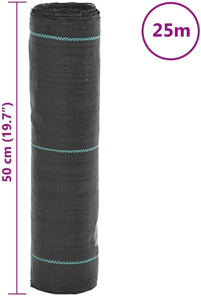 Membrana nuo piktžolių, juodos spalvos, 0,5x25m, PP