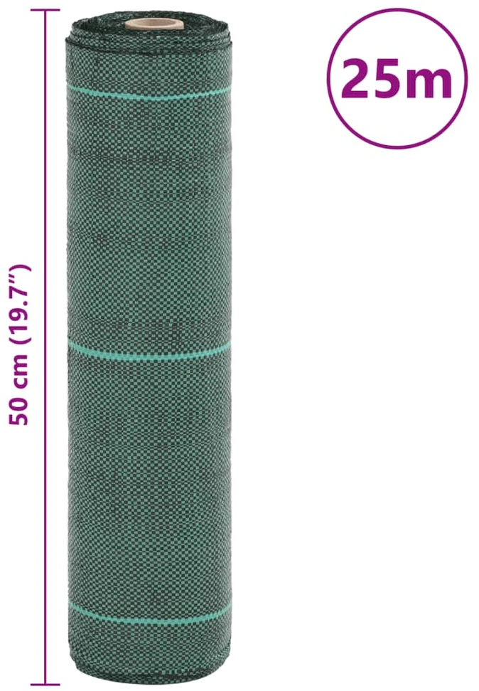 Membrana nuo piktžolių, žalios spalvos, 0,5x25m, PP